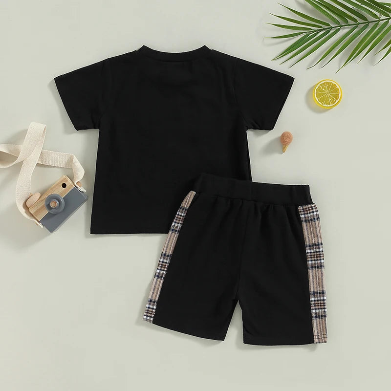 Bear Plaid Short Set