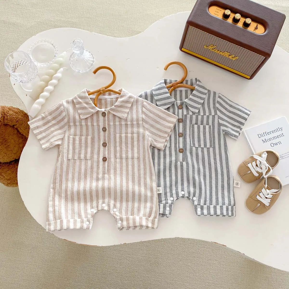 Collared Striped Linen