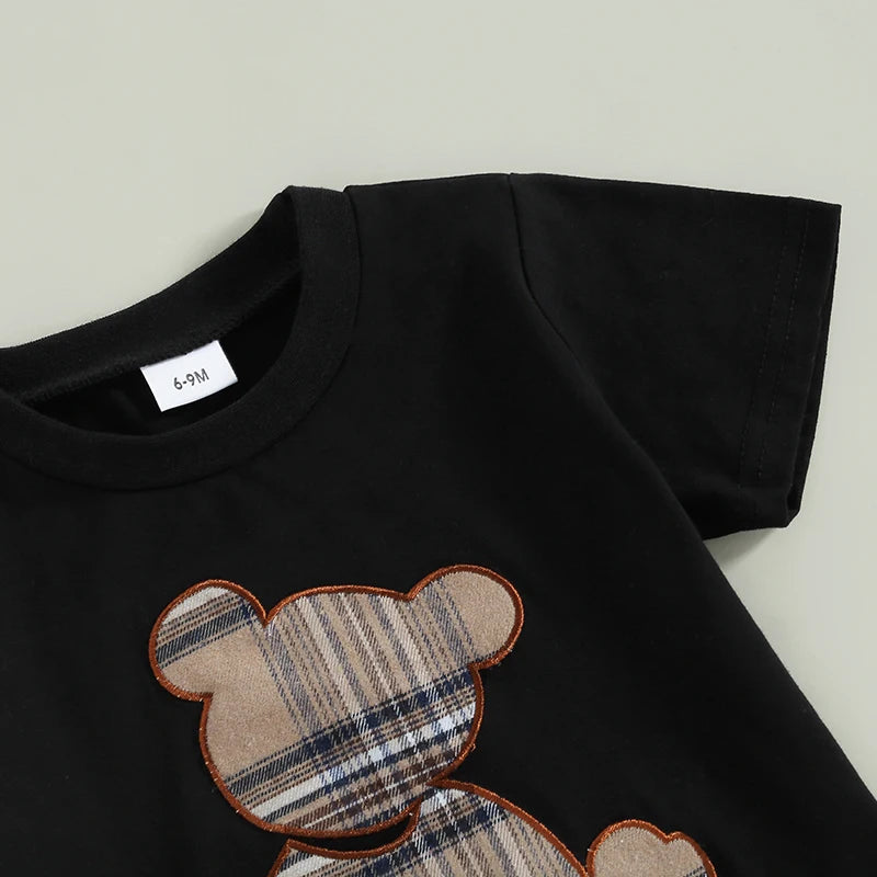 Bear Plaid Short Set