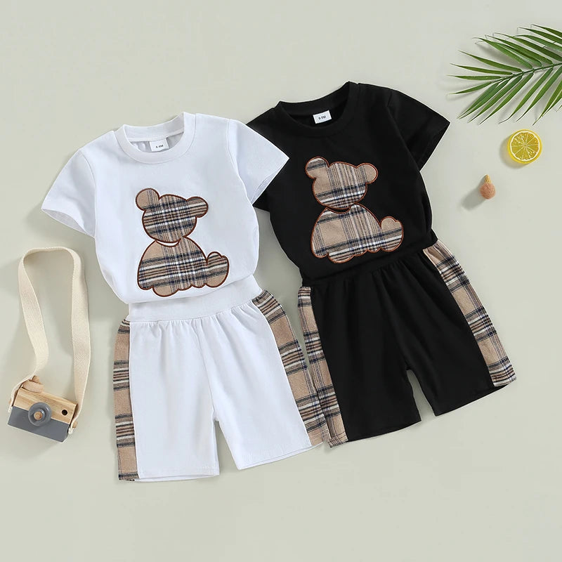 Bear Plaid Short Set