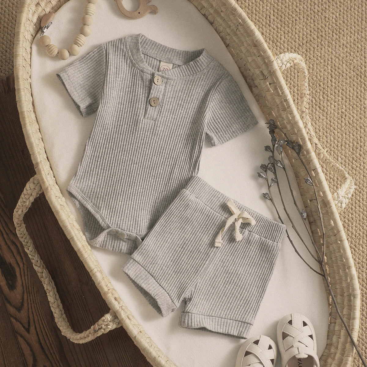 Solid Ribbed Summer Set
