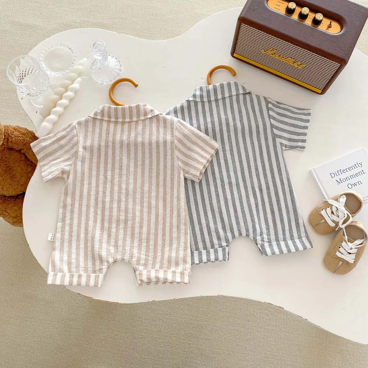 Collared Striped Linen