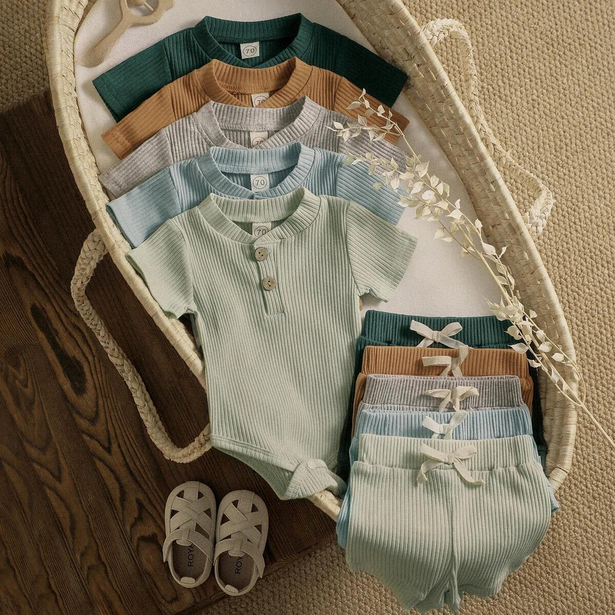 Solid Ribbed Summer Set