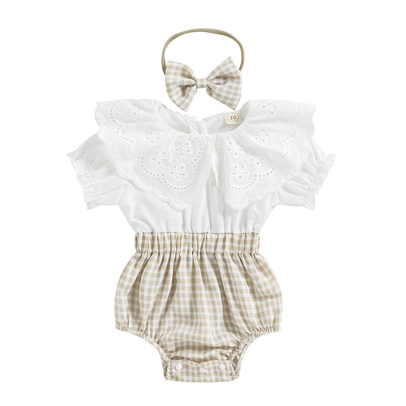 Neutral Linen Plaid Set