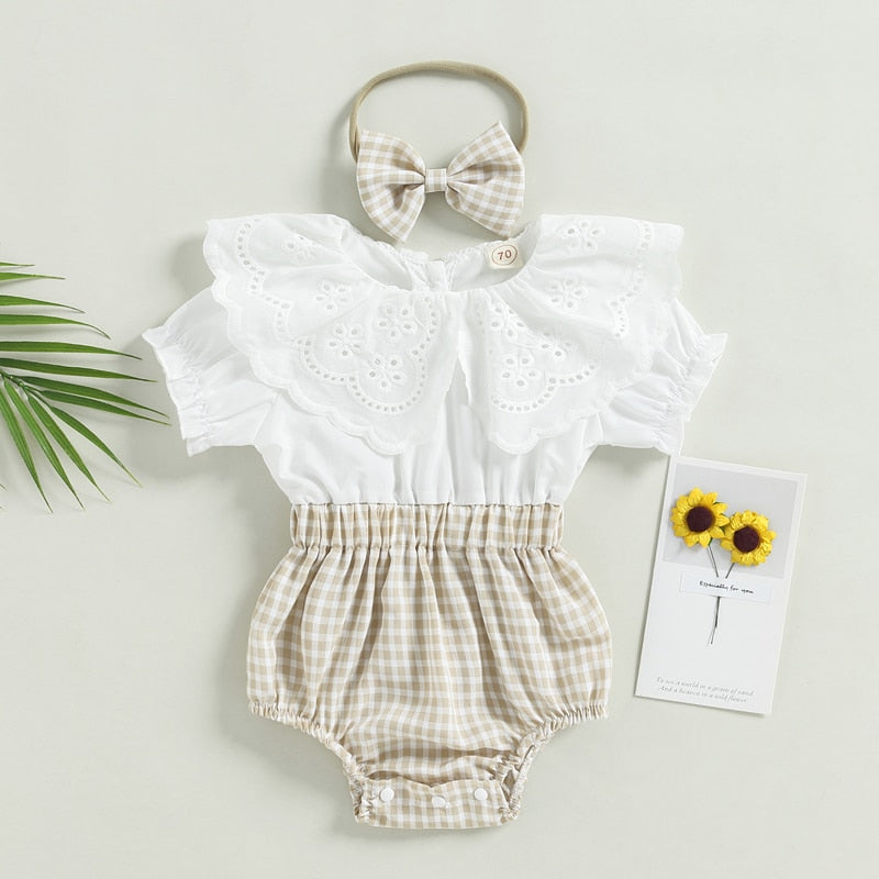 Neutral Linen Plaid Set