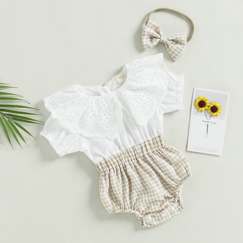 Neutral Linen Plaid Set