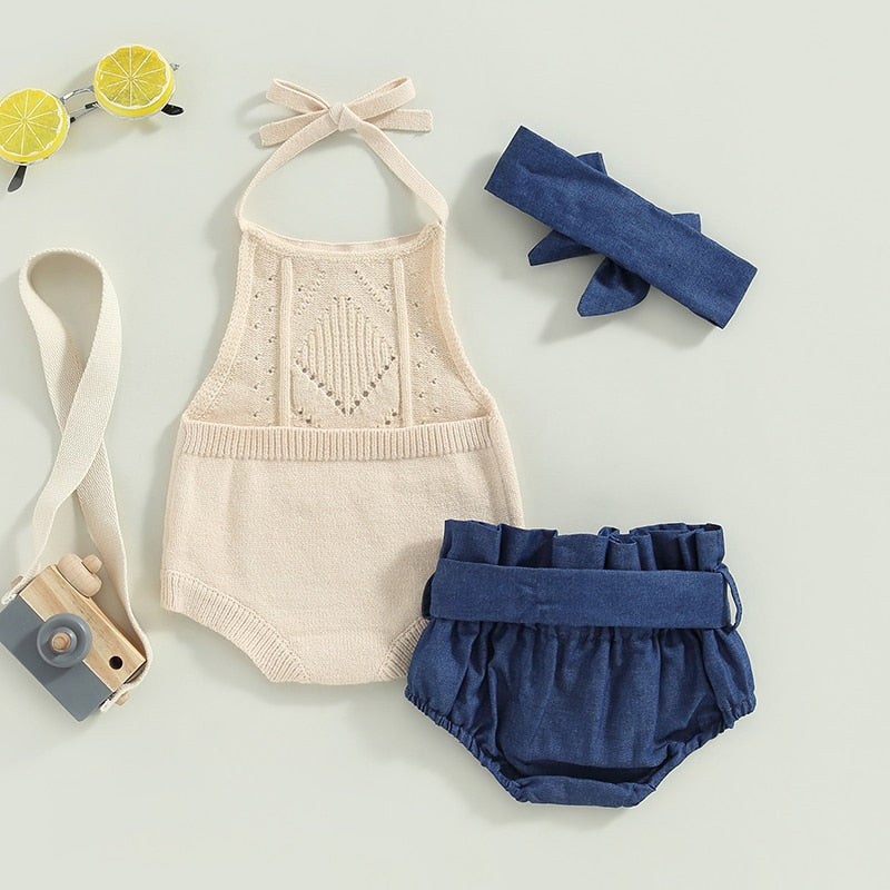 Halter Denim Set