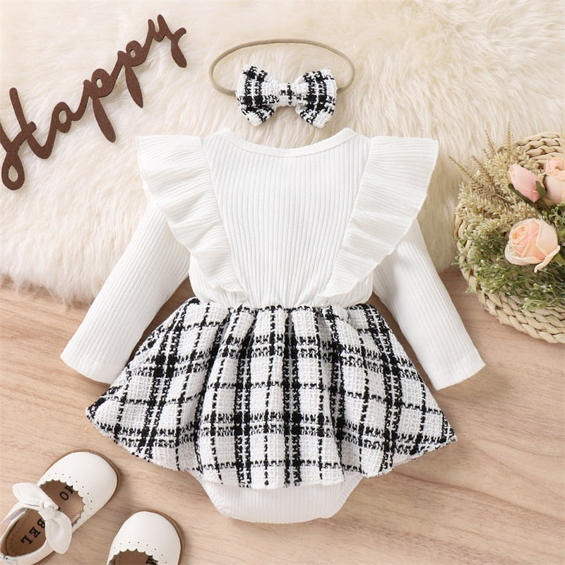 White Bow Plaid