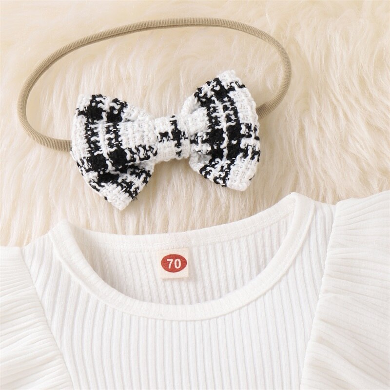 White Bow Plaid