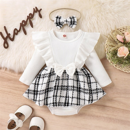 White Bow Plaid